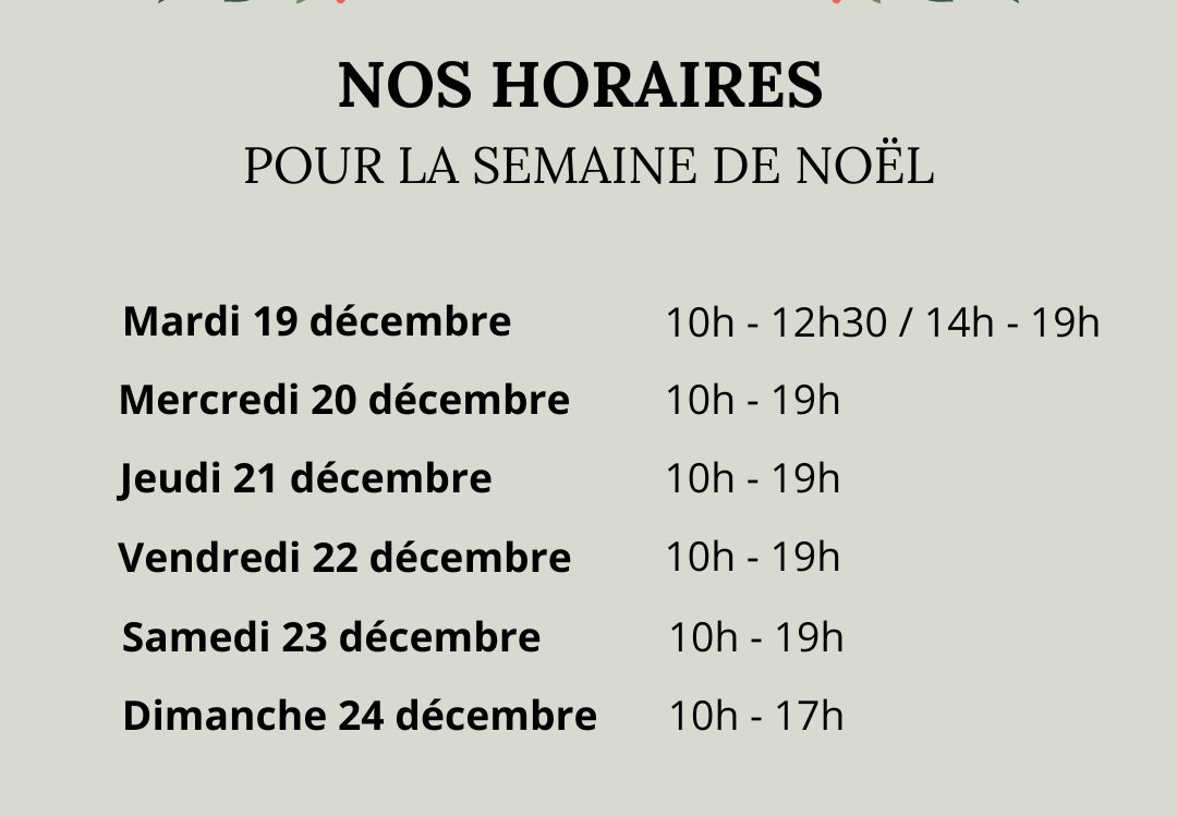 Nos horaires de fêtes&#8230; Montigny-lès-Metz